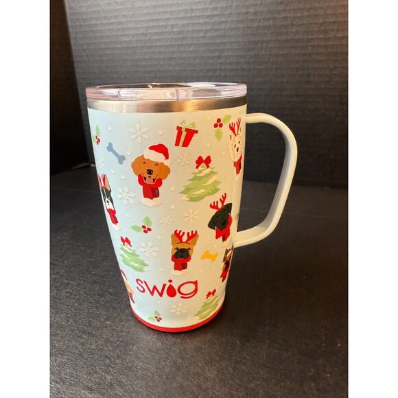 Swig Life 18oz Santa Paws Holiday Travel Mug 15 Dogs Breeds - Picture 3 of 14